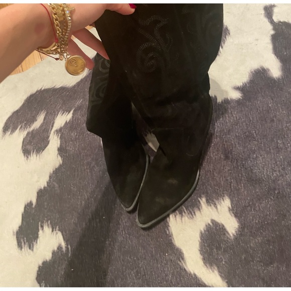 Western suede leather knee high boots - Picture 5 of 8